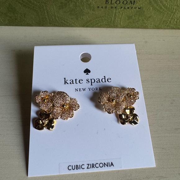 kate spade Jewelry - Kate Spade pansy pave earrings